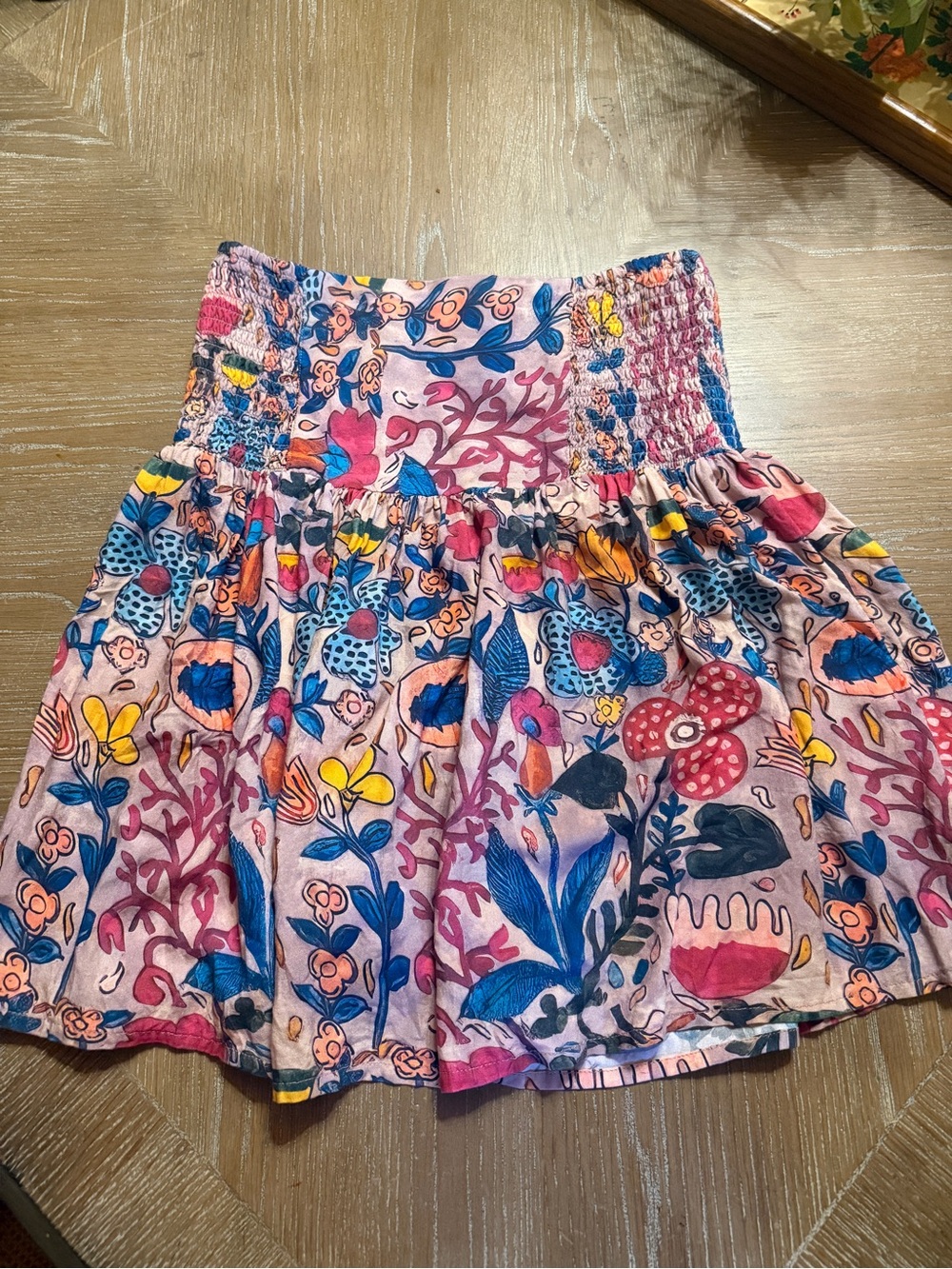 Natural Life Boho Vibrant Floral Skirt Med Soft Comfort Lightweight Stretch